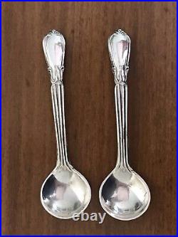 Pair of Antique Frank M. Whiting Crystal Salt Cellars withSterling Rims, Spoons