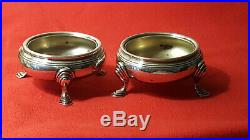 Pair of Antique Tiffany & Co. Sterling Silver Footed Master Salt Cellars. M