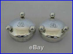 Pair of Antique Tiffany Sterling Silver Footed Salt Cellars