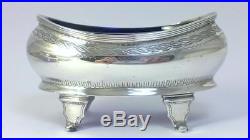 Pair of Antique hallmarked Sterling Silver Salt Cellars / Dishes & Liners 1912
