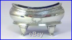 Pair of Antique hallmarked Sterling Silver Salt Cellars / Dishes & Liners 1912