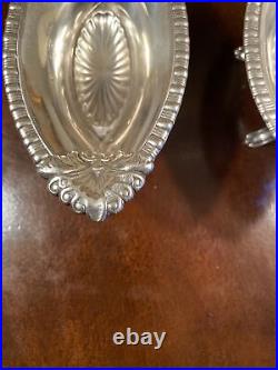 Pair of Gorham Sterling Silver Salts / Nut Trays on Four Decorative Feet