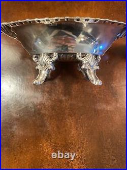 Pair of Gorham Sterling Silver Salts / Nut Trays on Four Decorative Feet