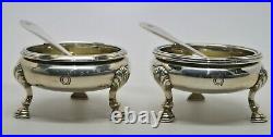 Pair of Personalized Tiffany & Co. Sterling Silver Salt Vessels withSpoons