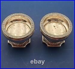 Pair of Sterling Silver Master Salt Dishes by Fischer Sterling