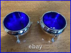 Pair of Sterling Silver Salt Cellars Reproduction George II by Currier & Roby NY