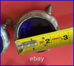 Pair of Sterling Silver Salt Cellars and Four Sterling Silver Shakers