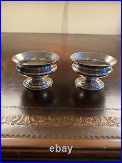 Pair of Sterling Silver Salts / Nut Trays on Pedestal withNo Monogram