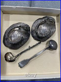 Partial Set Of 1883 Gorham Narragansett Salt Cellars Spoons Sterling Silver