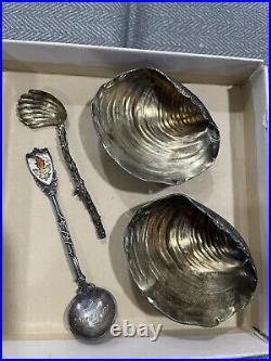 Partial Set Of 1883 Gorham Narragansett Salt Cellars Spoons Sterling Silver