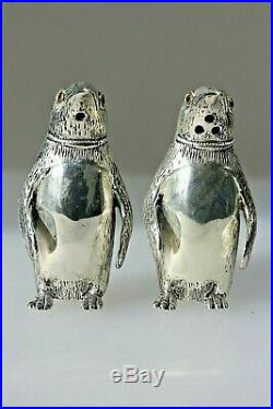 Penguin Silver Plated Salt & Pepper Cellars /shakers