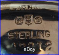 Plymouth by Gorham Sterling Silver Salt Dip withCobalt Glass Insert #A2812 (#1952)