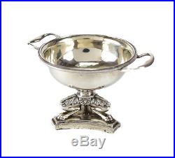 Portuguese Porto Silver Footed & Double Handled Open Salt Cellar, 19th Century