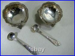 Presentation Set of Gorham c. 1858 Coin Silver Salt Cellars w 1855 Gorham Spoons