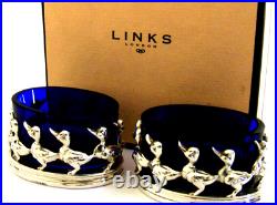 Quality Sterling Silver Salt Cellars Pots Ducks Links Edinburgh 2000 Mint