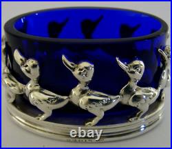 Quality Sterling Silver Salt Cellars Pots Ducks Links Edinburgh 2000 Mint