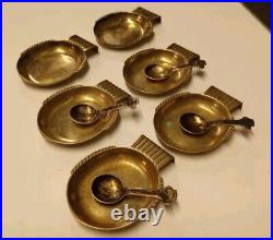 RARE 1945 SWEDISH SILVER GAB FISH THEMED SALT CELLARS WITH SPOONS WithHALLMARKS