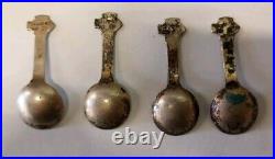 RARE 1945 SWEDISH SILVER GAB FISH THEMED SALT CELLARS WITH SPOONS WithHALLMARKS