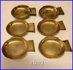 RARE 1945 SWEDISH SILVER GAB FISH THEMED SALT CELLARS WITH SPOONS WithHALLMARKS