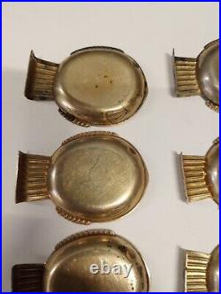 RARE 1945 SWEDISH SILVER GAB FISH THEMED SALT CELLARS WITH SPOONS WithHALLMARKS