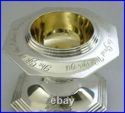 RARE 226g ENGLISH STERLING SILVER SALT CELLAR SALTERS LIVERY COMPANY WWI 1919