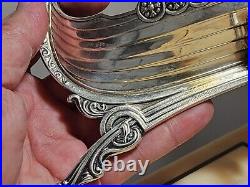 RARE 8 1/4 Brodrene Lohne Viking Ship Master Salt Cellar sterling 830 Silver