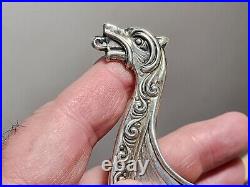 RARE 8 1/4 Brodrene Lohne Viking Ship Master Salt Cellar sterling 830 Silver