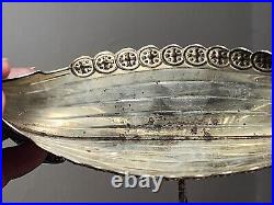 RARE 8 1/4 Brodrene Lohne Viking Ship Master Salt Cellar sterling 830 Silver