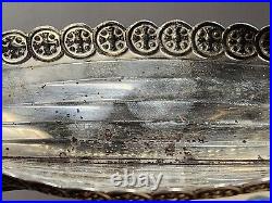 RARE 8 1/4 Brodrene Lohne Viking Ship Master Salt Cellar sterling 830 Silver