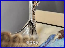 RARE 8 1/4 Brodrene Lohne Viking Ship Master Salt Cellar sterling 830 Silver