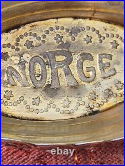 RARE 830s silver Viking NORGE open salt ship dip not sterling boat Norway