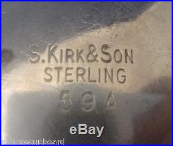 REPOUSSE BY KIRK STERLING SILVER SALT DIP WITH SPOON 2-PC. SET #59A (#0218)