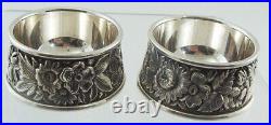 REPOUSSE by Kirk & Son Sterling Silver pair of Open Salt Cellars #59, Mono