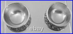 REPOUSSE by Kirk & Son Sterling Silver pair of Open Salt Cellars #59, Mono