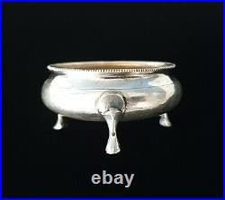 Rare 18c Antique Imperial Russian 84 Silver Chased Salt Cellar Bowl Cup Moscow