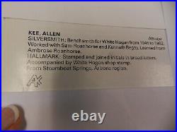 Rare 1948 Navajo Allen Kee White Hogan Sterling Silver Salt Cellars + Spoons, Pr