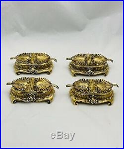 Rare Authentic Tiffany & Co. Sterling Silver Master Salt Cellars Set Of Four