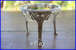Rare French all sterling silver Mustard pot & salt cellars 4 pc Empire period