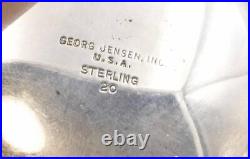 Rare Georg Jensen USA Sterling Silver & Cobalt Blue Glass Salt Cellar Master