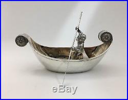 Rare Nuremberg German Silver 1700-1800 Figural Salt Cellar Dish withCherub