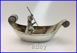 Rare Nuremberg German Silver 1700-1800 Figural Salt Cellar Dish withCherub