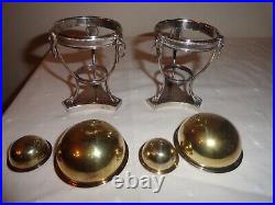 Rare Pair of Tiffany & Co (Italy) Gilded Sterling Silver Master Open Salt Cellar