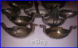 Rare Viking Ship Salt Cellars Collection x11 Sterling Silver 925 830 Pewter Boat