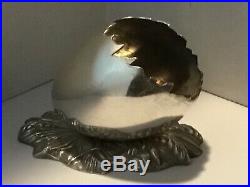 Rare Vintage Sterling Silver Gorham Cracked Egg Salt Cellar Dip Serving Dish