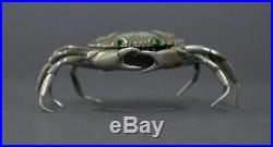 Realistic Collectible Marked Spanish Gilded Solid Silver Crab Shaped Salt Cellar