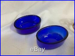 Reed And Barton Gold Gilt Sterling Silver and Cobalt Salt Cellars 145