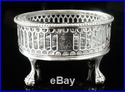 Robert Hennell Antique Silver CRESTED Salt Cellar with Liner, London 1774