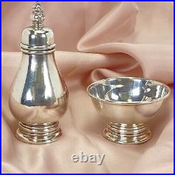 Royal Danish by International Sterling Silver Salt Cellar and Pepper Shaker Set