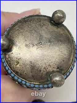 Russian Antique Enamel Silver Salt Cellar 84 Sterling Soon Total Weight 30g