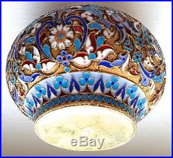 Russian Silver And Enamel Antique Salt Cellar Fully Hallmarked On The Bottom